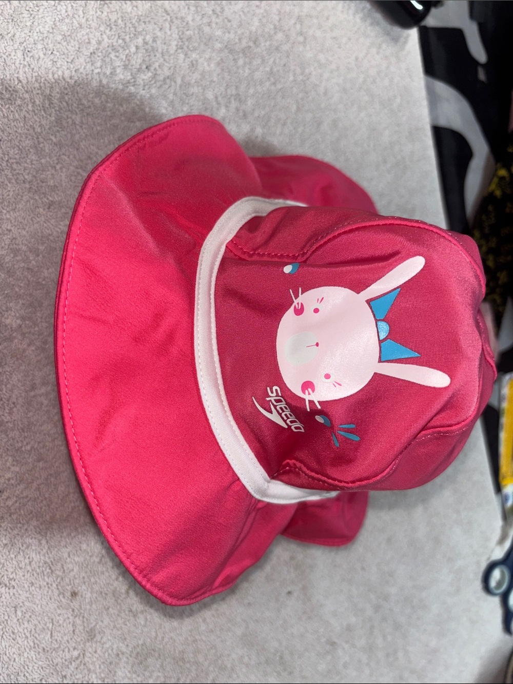 Speedo Kids Hot Pink Bunny Swim Sun Hat with Blue Accent